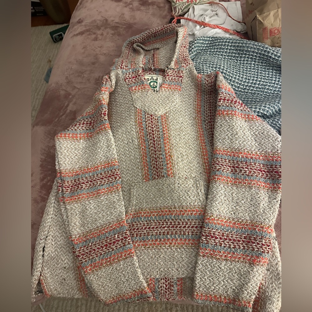 Women's Multicolor Hoodie Sweater/ Baja Joe sweatshirt